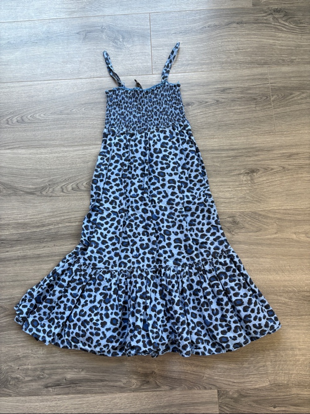 H&M Divided Girls Blue and Black Leopard Print Maxi Sundress